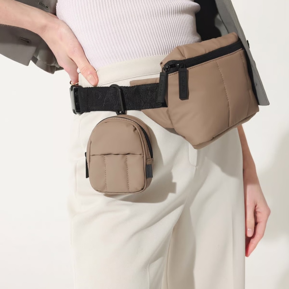 Calpak Luka Mini Belt Bag & Backpack Key Pouch in Chocolate